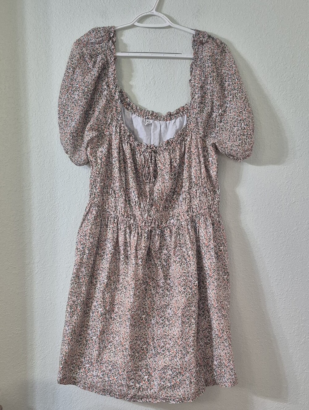 bp Floral Puff Sleeve Square Neck Dress